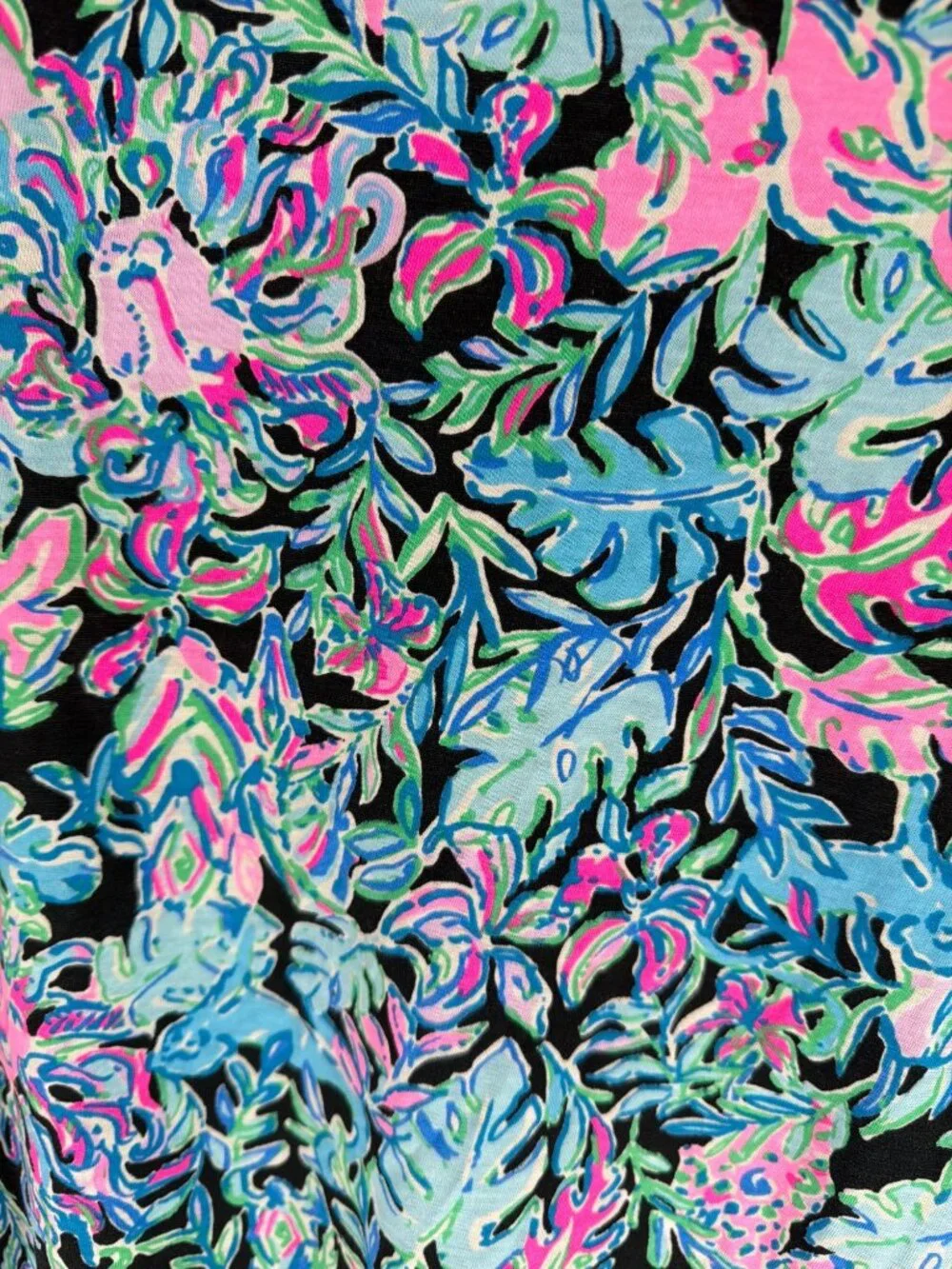 Lilly Pulitzer Girls Mini Marlowe Let's Get Wild Tropical Floral T-Shirt Dress 1